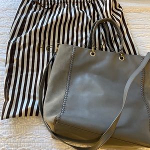 Henri Bendel Grey Leather/Suede Tote